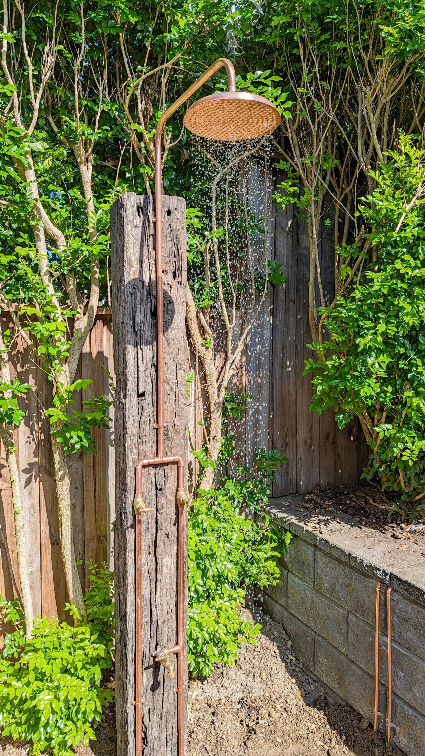 Copper Outdoor shower in Warriewood