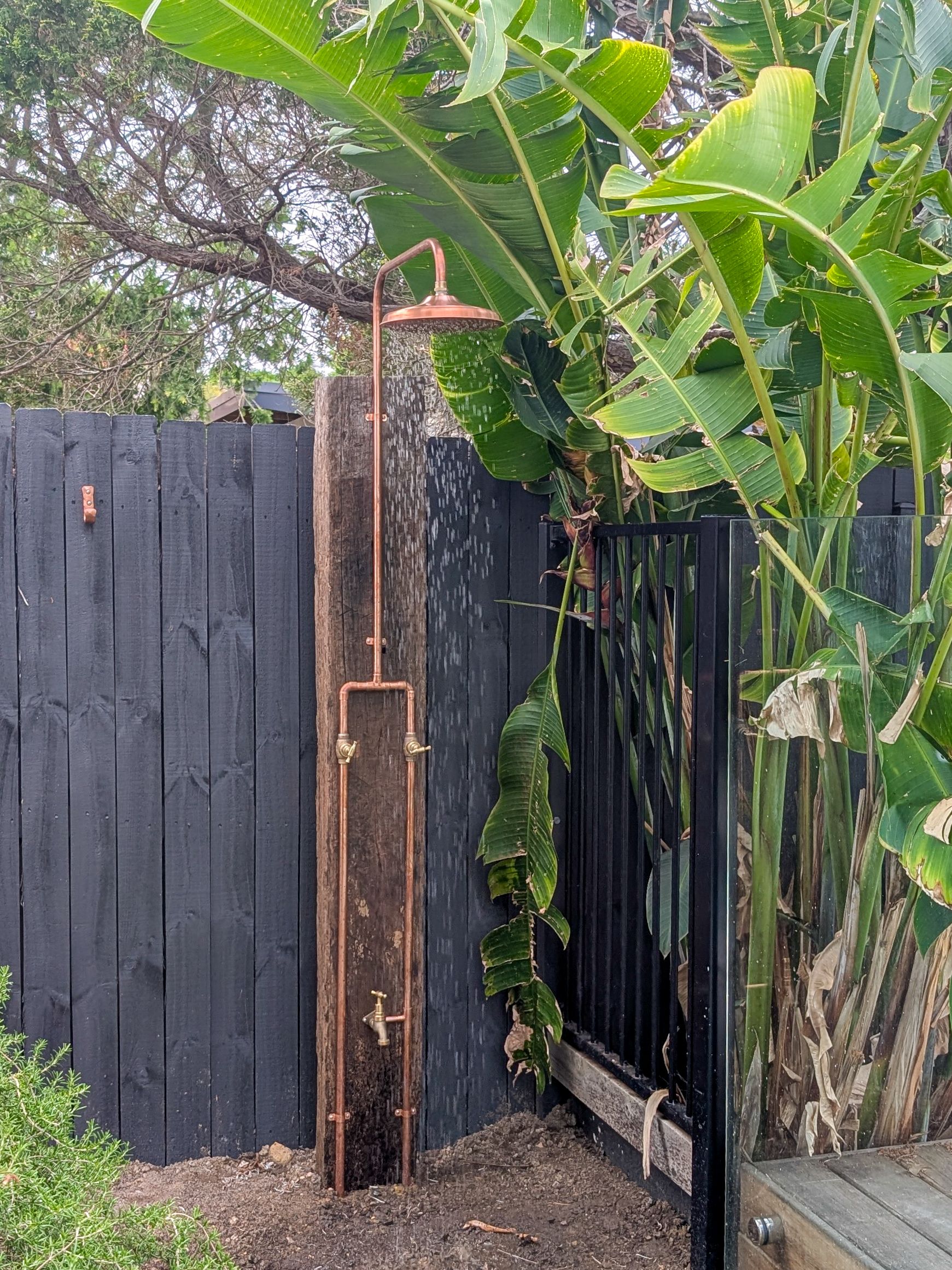 Outdoor Copper Shower at Freshwater